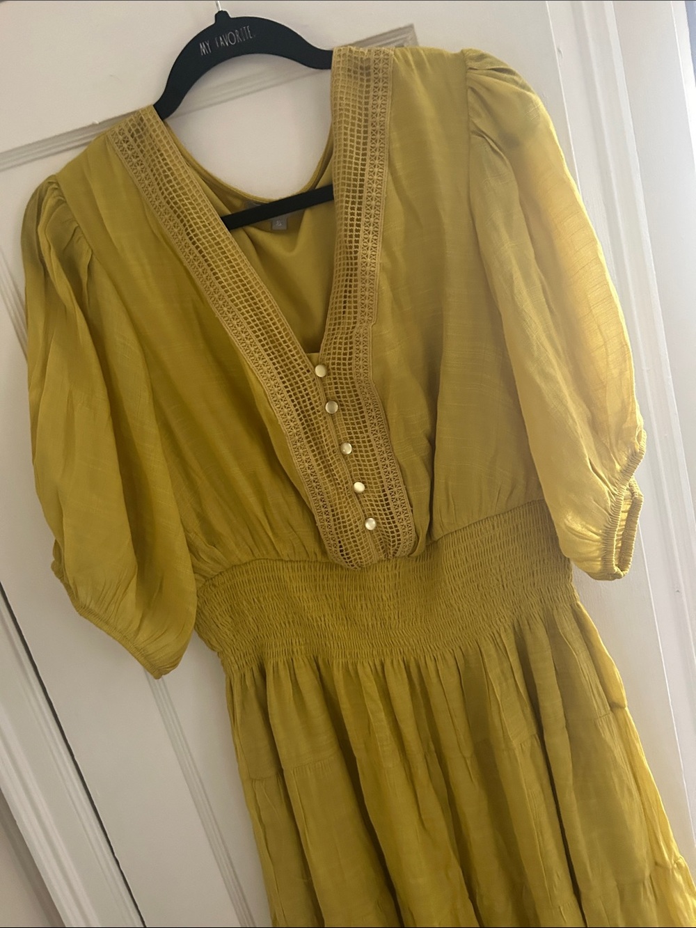 Womems Midi Curry Peasant Dress
